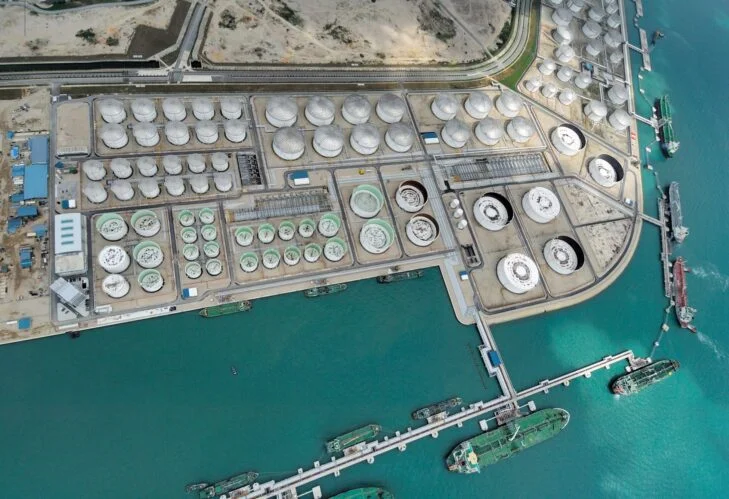 Aerial view of a Everest Logistics storage terminal